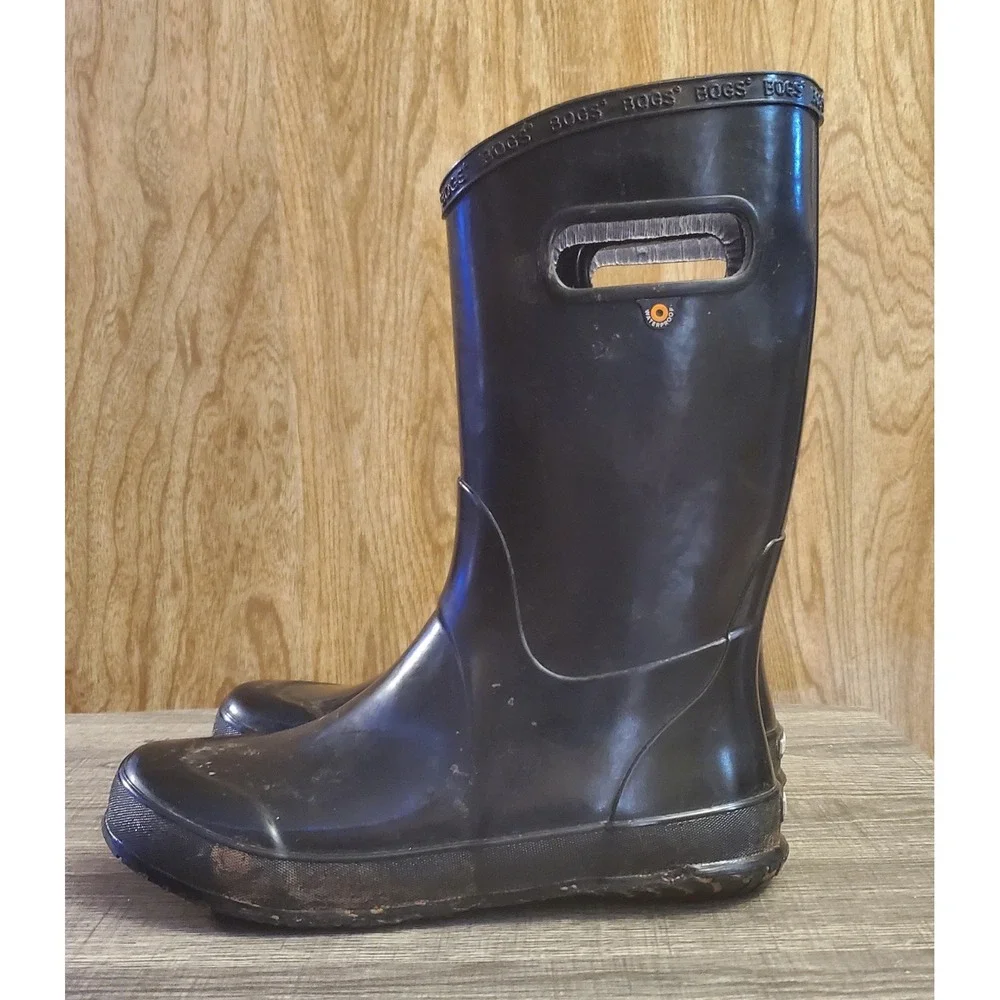Bogs Tall Slip On Rainboots‎ Youth Size 6 Black